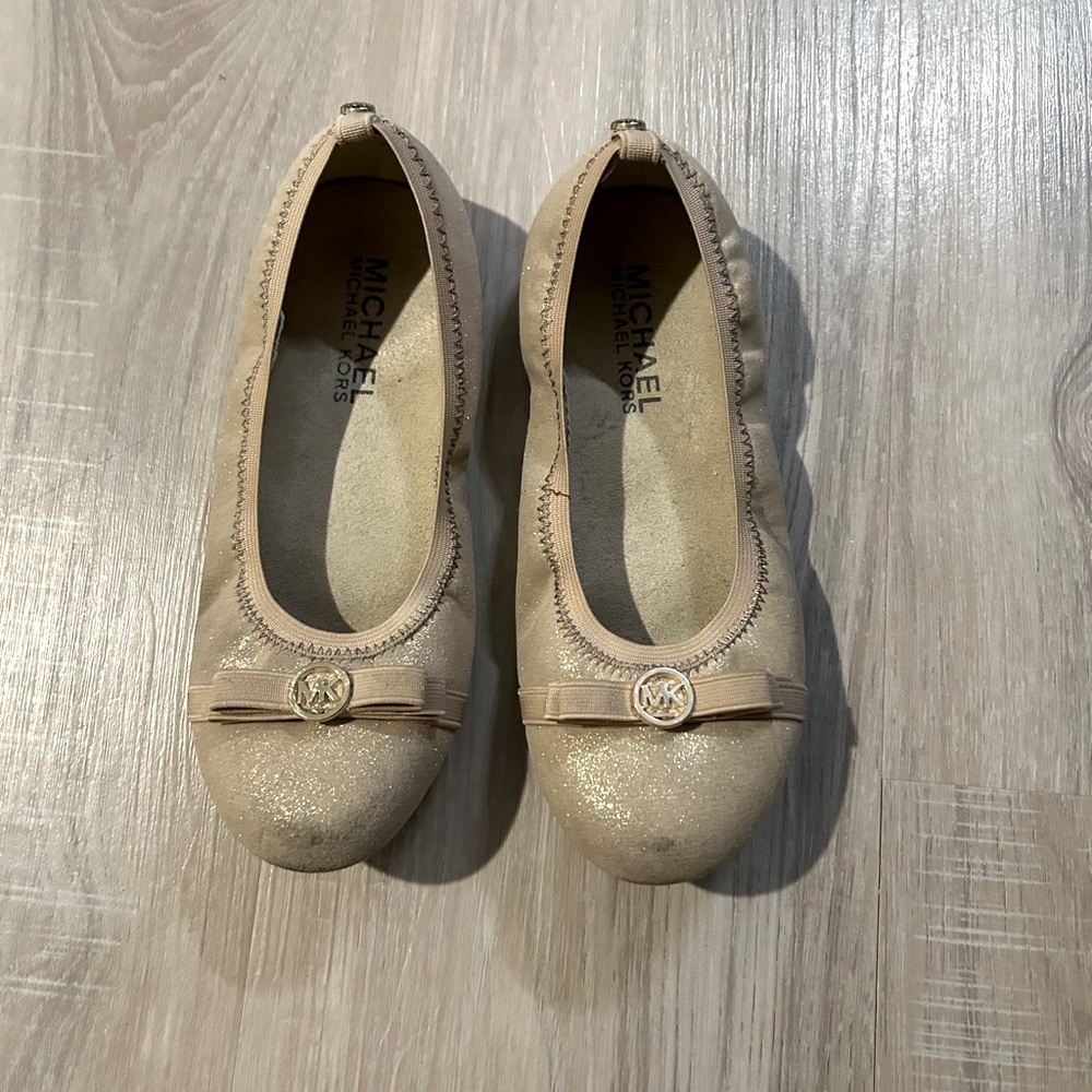 Michael Kors Shimmering Gold Flats